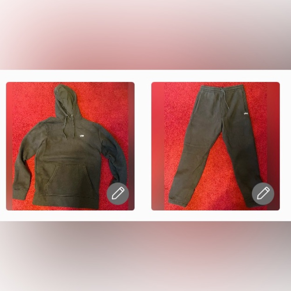 Vans Men’s Faded Black look Sweatsuit  size Small